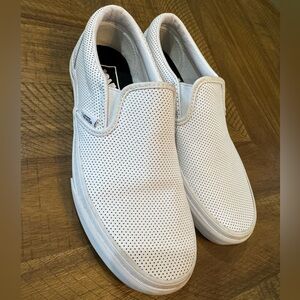Vans Perforated White Slip-On Sneakers
